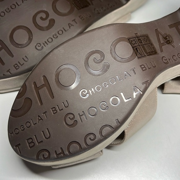 Chocolat Blu Ginny Chunky Heel Sandals Champagne Women’s Size US 8.5 - Picture 12 of 16